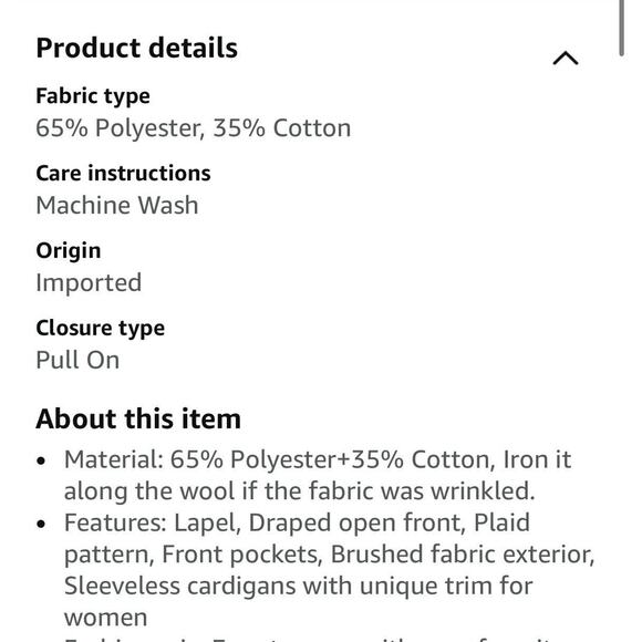 Unidear Buffalo Plaid Open Front Sleeveless Vest W Pockets Womens S New - Picture 5 of 6